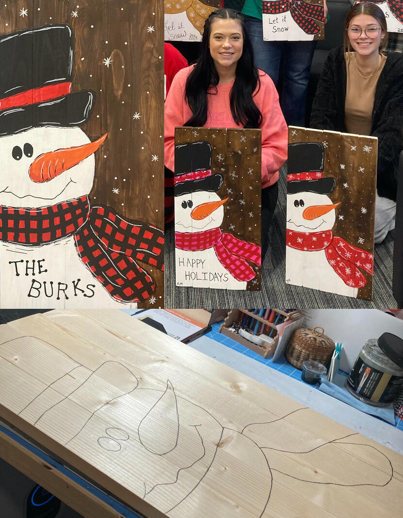 Rustic Wooden Pallet Board Snowman